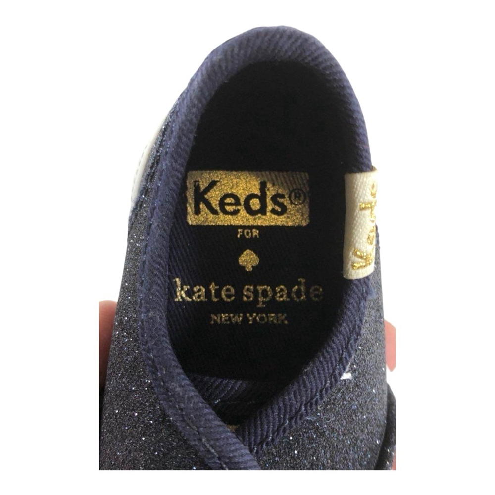 Little Girls Keds X Kate Spade Champion Glitter Sneakers Size 6Month Blue - Picture 6 of 8